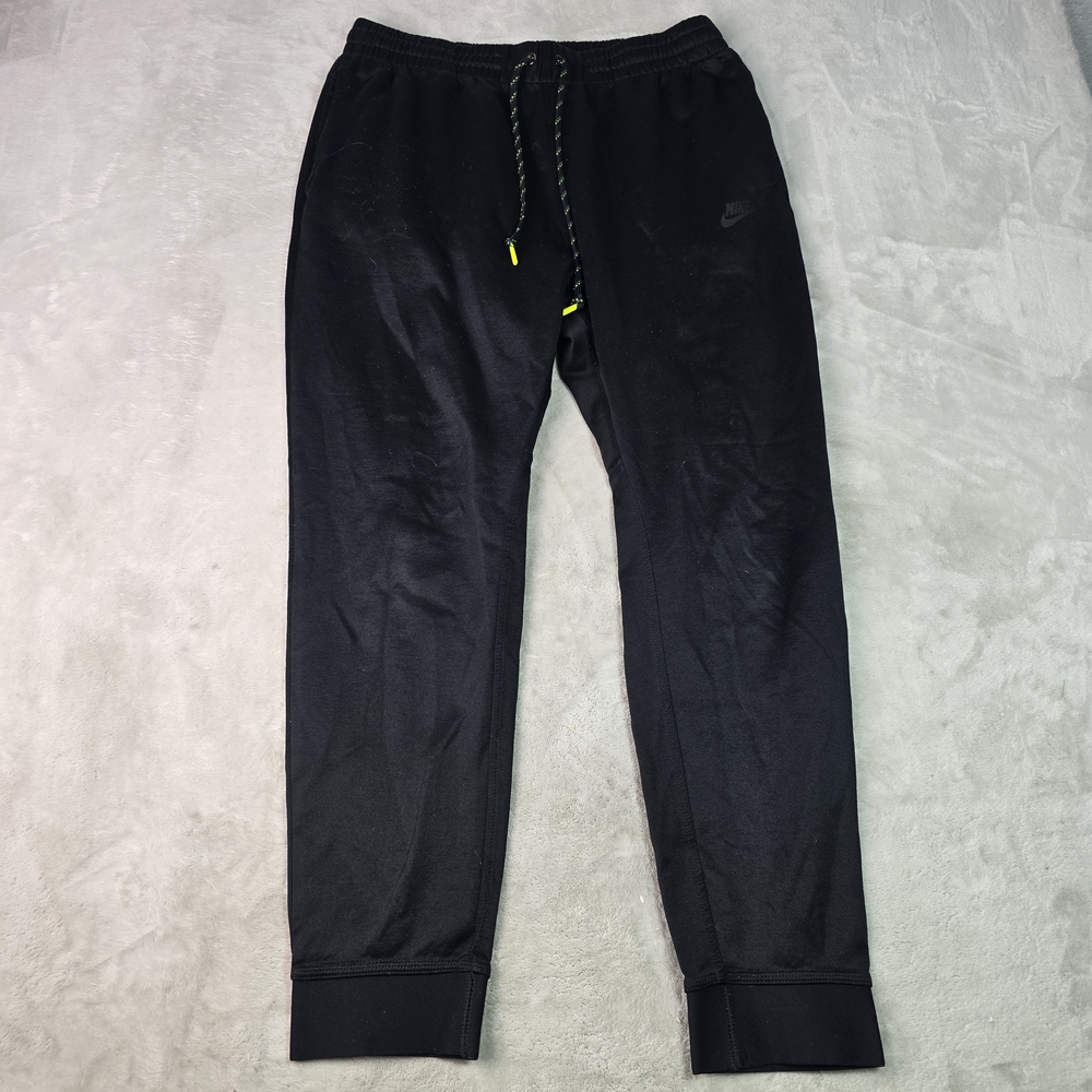 Nike Men's Dark Joggers with Yellow AccentsNike Air 687557 010 Men's Black Fleec